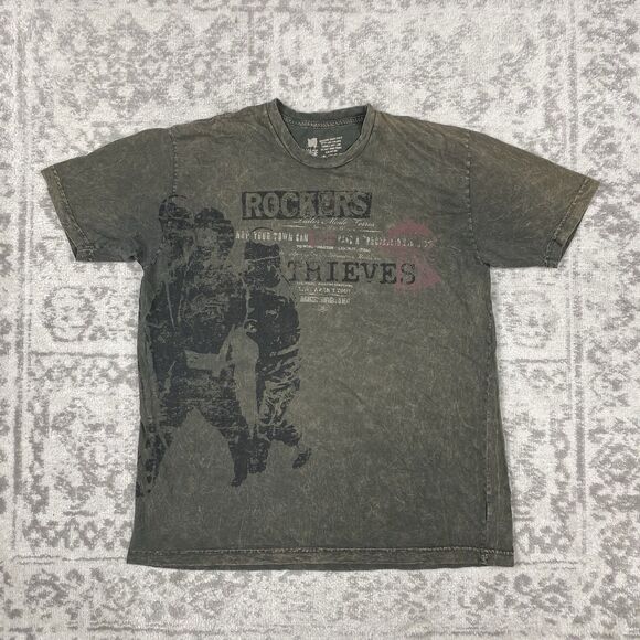 Salvage T Shirt Grunge  Y2K “Rockers Thieve” Men’s Short Sleeve Mens Size Large - Picture 1 of 6